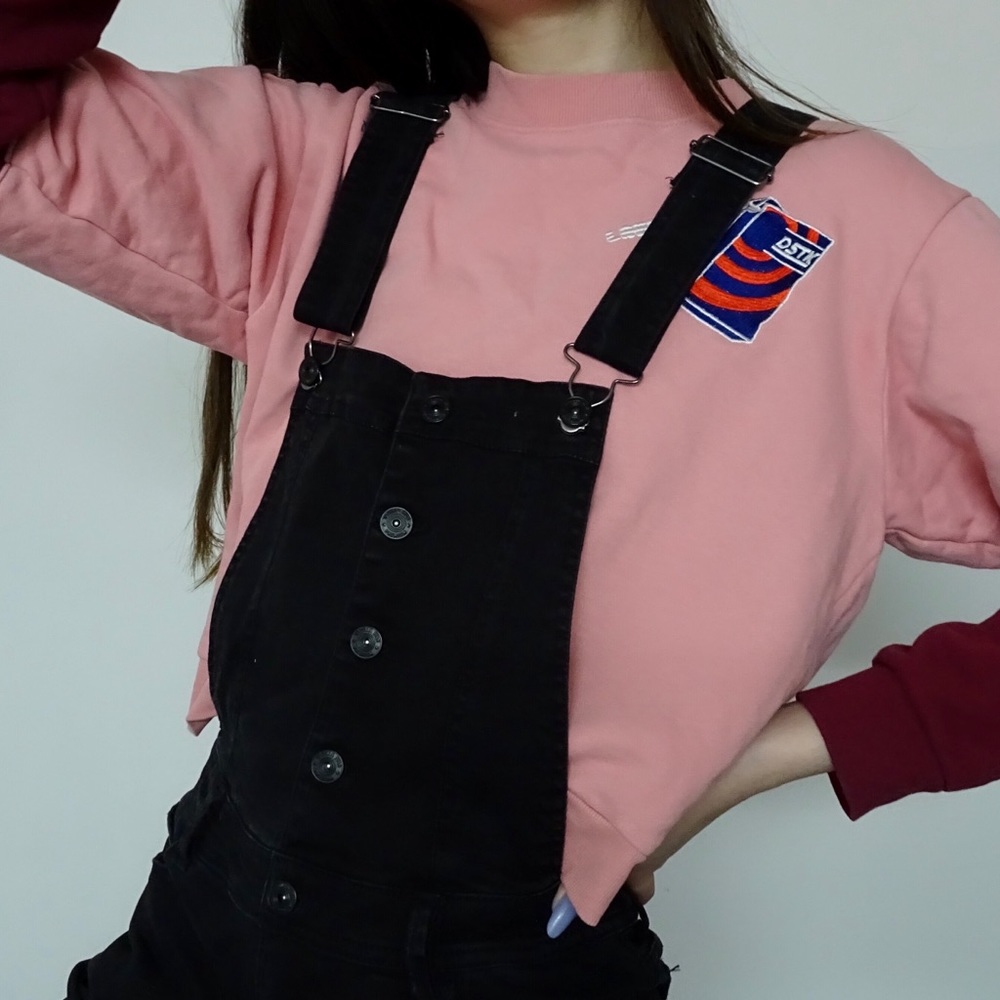 DISTRESSED DARK WASHED BLACK OVERALLS - Picture 5 of 7